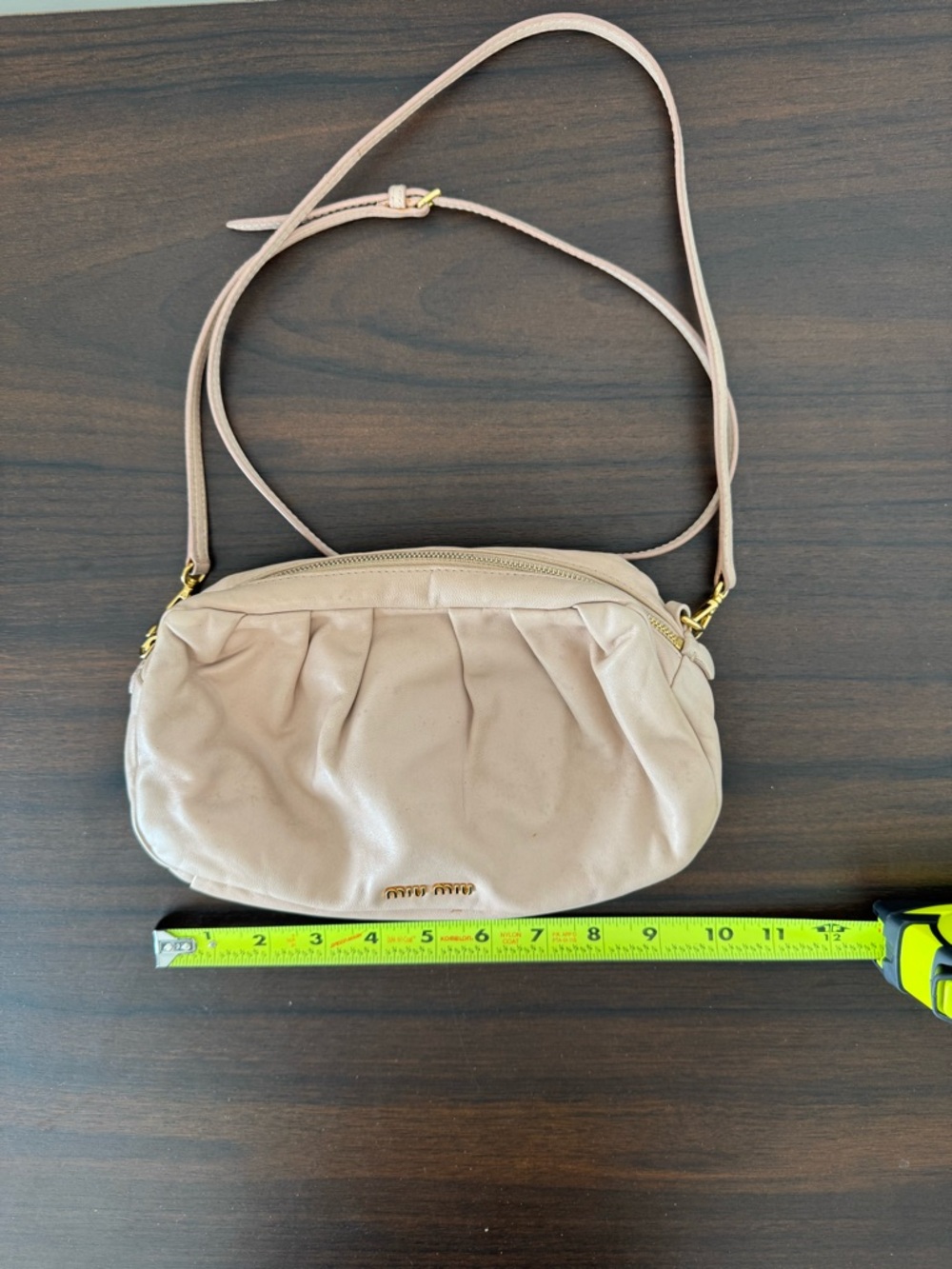 MIU MIU Leather Pleated Crossbody Purse | Gold Hardware | As Is - Picture 14 of 16